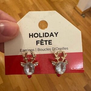 Reindeer Stud Earrings Holidays Christmas Nickel Free